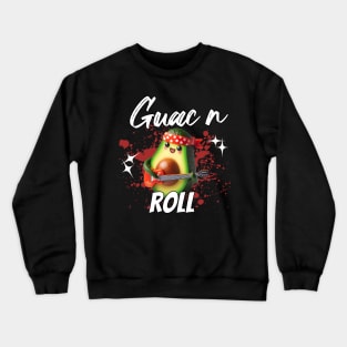 Guac n´ roll avocado playing guitar Crewneck Sweatshirt